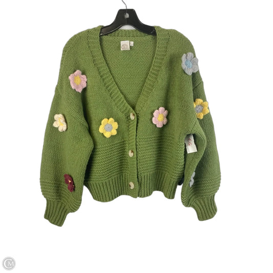 Sweater Cardigan By Clothes Mentor In Green, Size: S