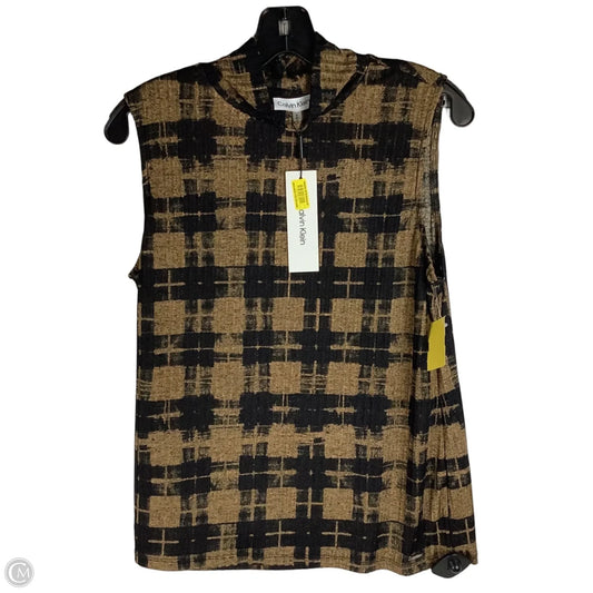Top Sleeveless By Calvin Klein In Brown, Size: M