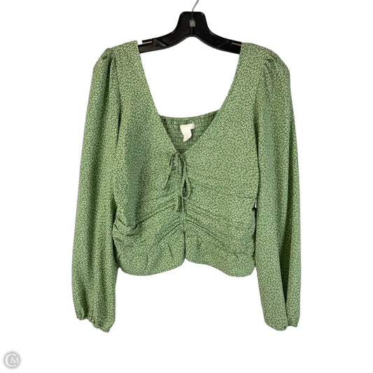 Top Long Sleeve By H&m In Green, Size: M
