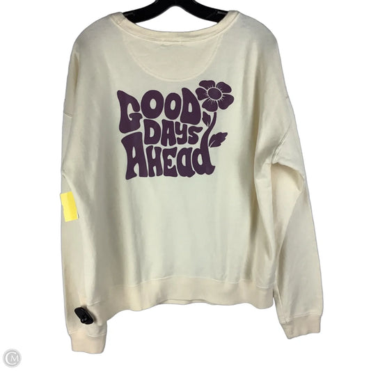 Top Long Sleeve By Hanes In Cream, Size: M - First picture is back of shirt