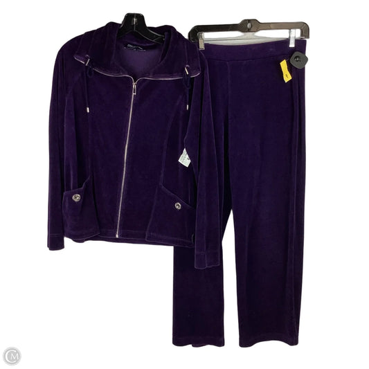 Pants Set 2pc By Jones New York In Purple, Size: M Bottom/Size: L Top