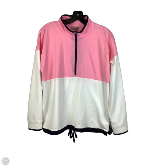 Sweatshirt Crewneck By Talbots In Pink & White, Size: M