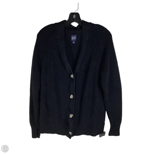 Sweater Cardigan By Gap In Black, Size: S