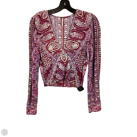 Top Long Sleeve By Free People In Pink, Size: M