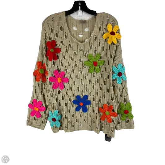 Sweater By Clothes Mentor In Floral Print, Size: Osfm
