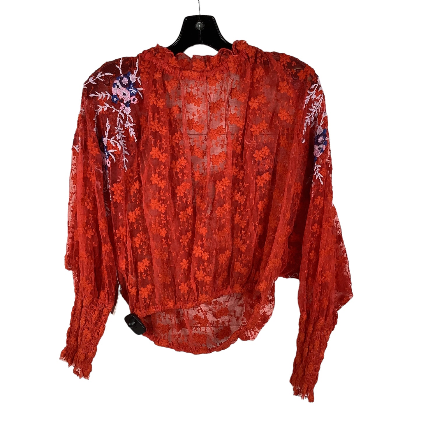 Red Top Long Sleeve Free People, Size S