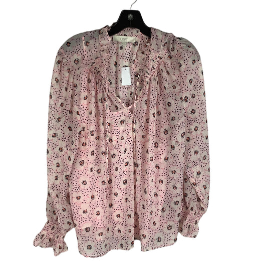 Pink Top Long Sleeve Loft, Size Xl