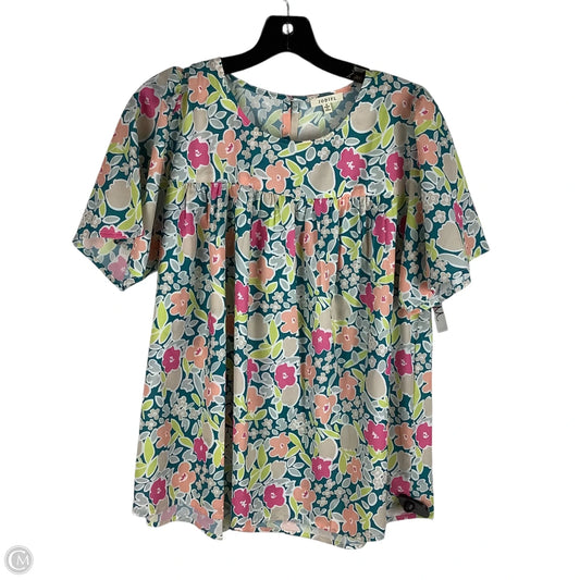 Top Short Sleeve By Jodifl In Floral Print, Size: S