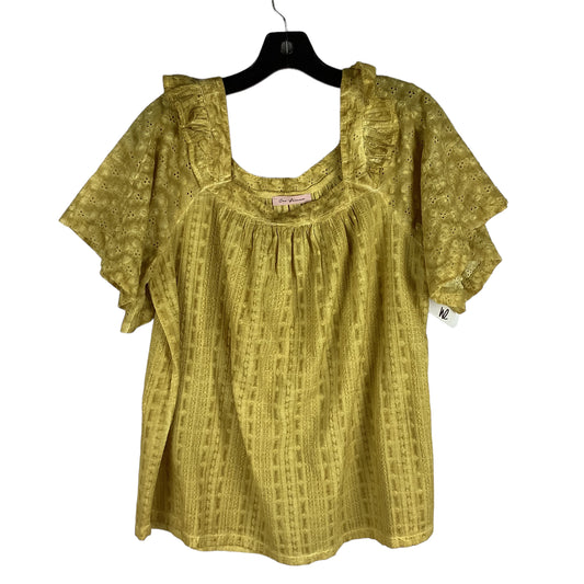 Yellow Top Short Sleeve Ces Femme, Size L