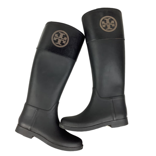 Black Rain Boots Designer Tory Burch, Size 7