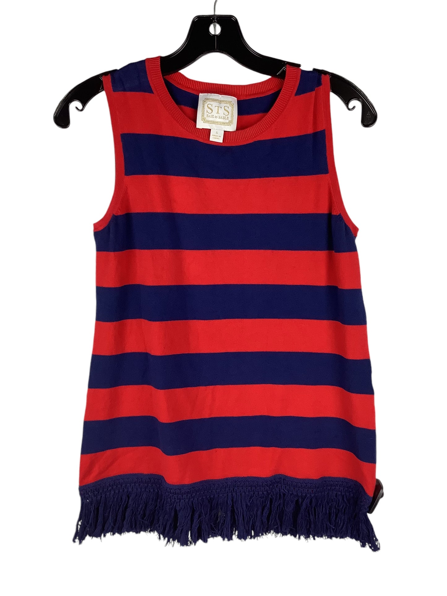 Top Sleeveless By Sail To Sable In Blue & Red, Size: S