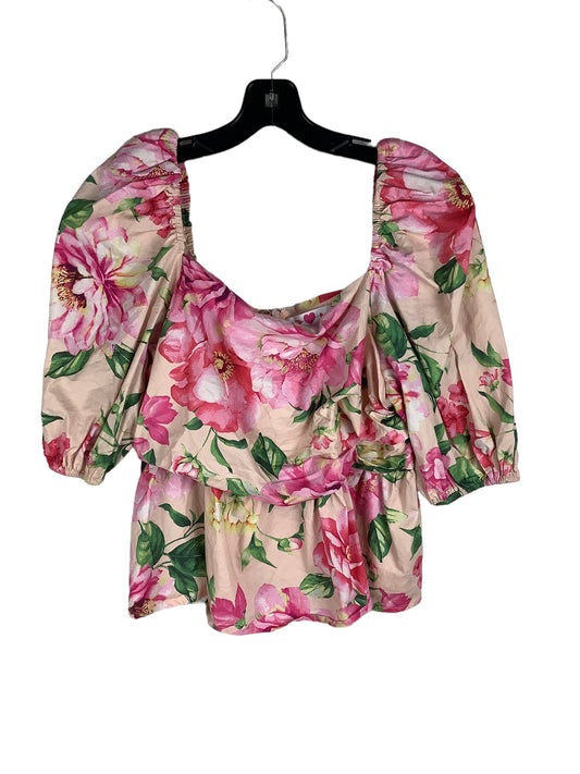 Floral Print Top Short Sleeve Clothes Mentor, Size Xl