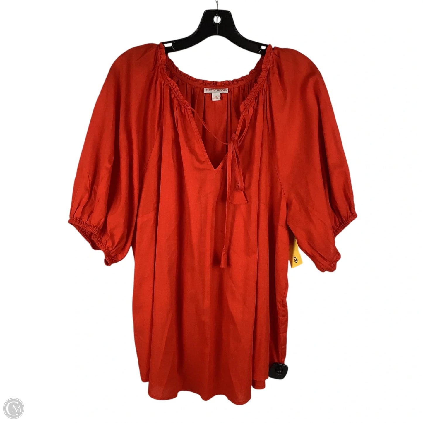 Top Short Sleeve By Knox Rose In Red, Size: Xxl