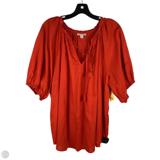 Top Short Sleeve By Knox Rose In Red, Size: Xxl