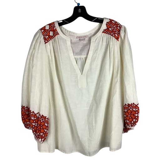 Top Long Sleeve By Knox Rose In Cream, Size: Xxl