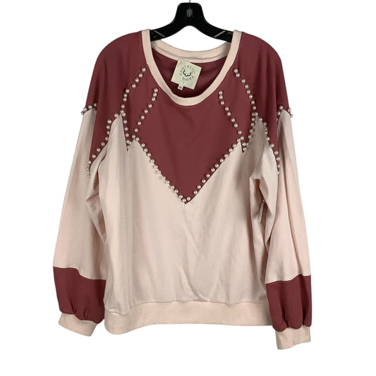 Top Long Sleeve By Fantastic Fawn In Pink, Size: L