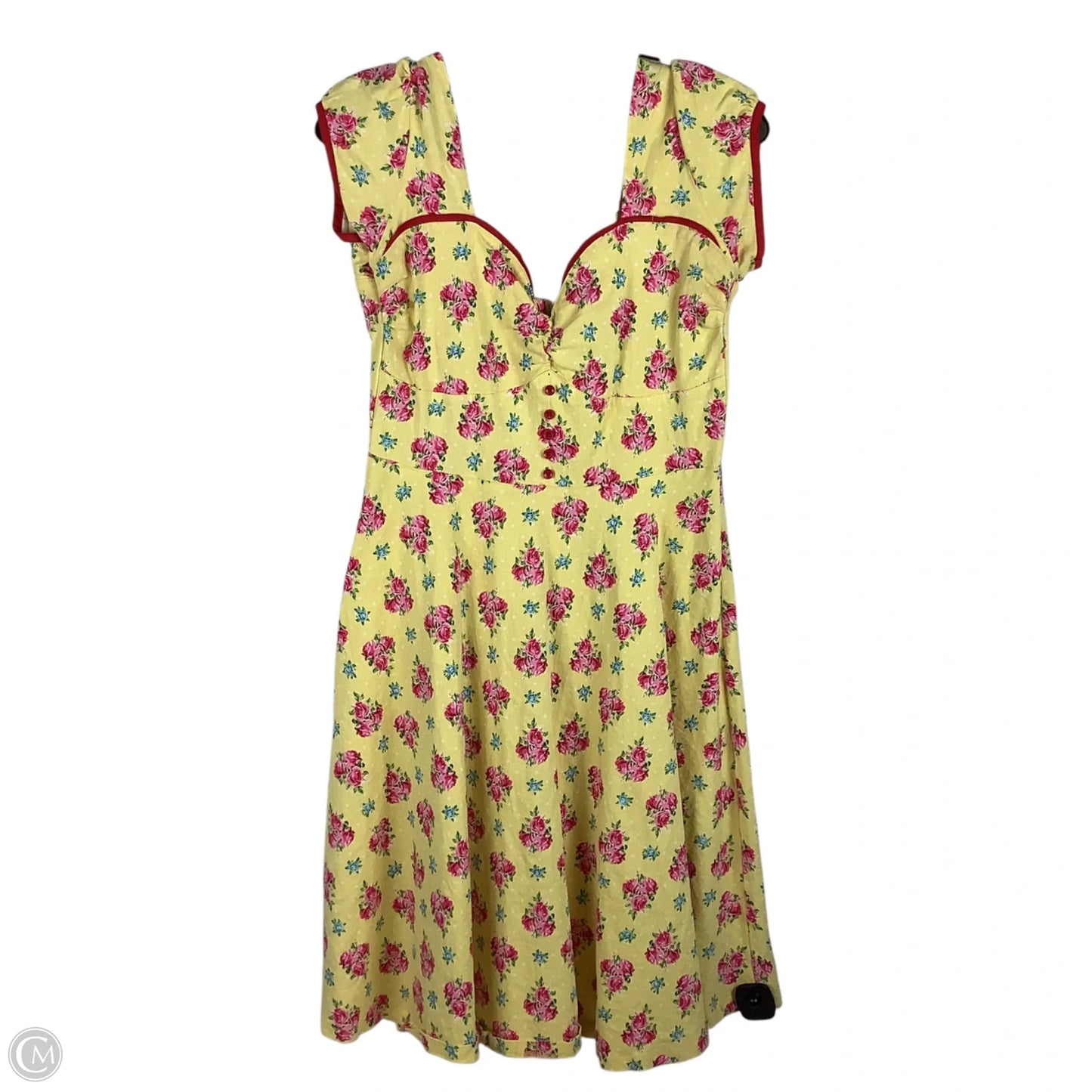 Dress Casual Midi By Clothes Mentor In Yellow, Size: L