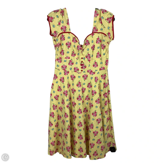 Dress Casual Midi By Clothes Mentor In Yellow, Size: L