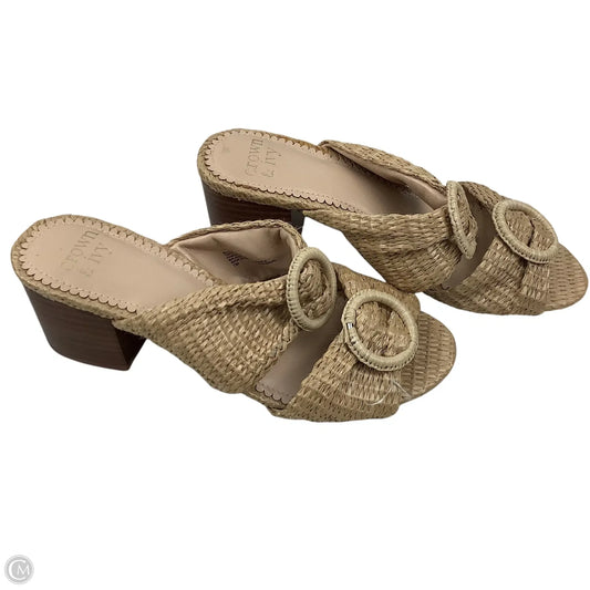 Sandals Heels Block By Crown And Ivy In Tan, Size: 7