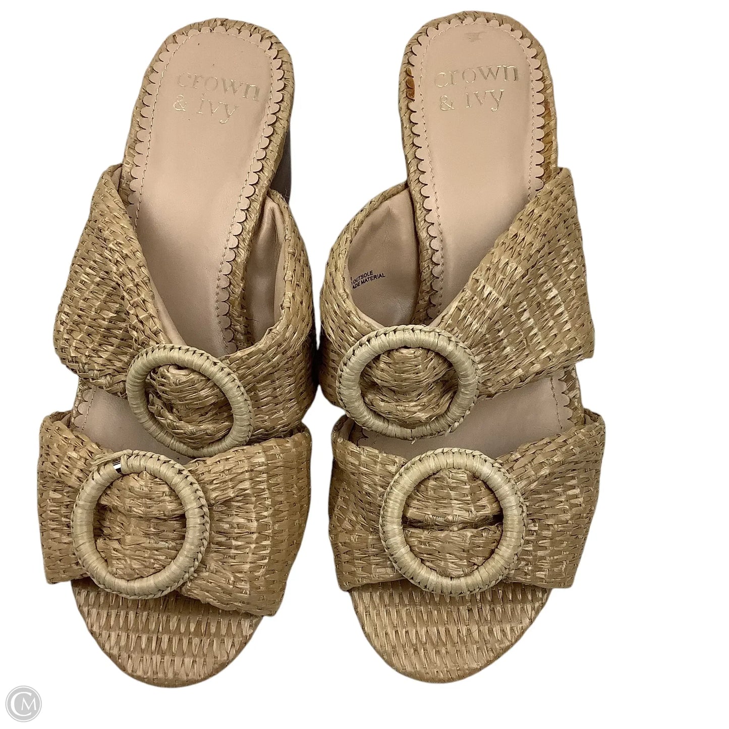 Sandals Heels Block By Crown And Ivy In Tan, Size: 7