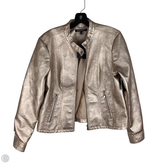 Jacket Moto By Baccini In Rose Gold, Size: L petite