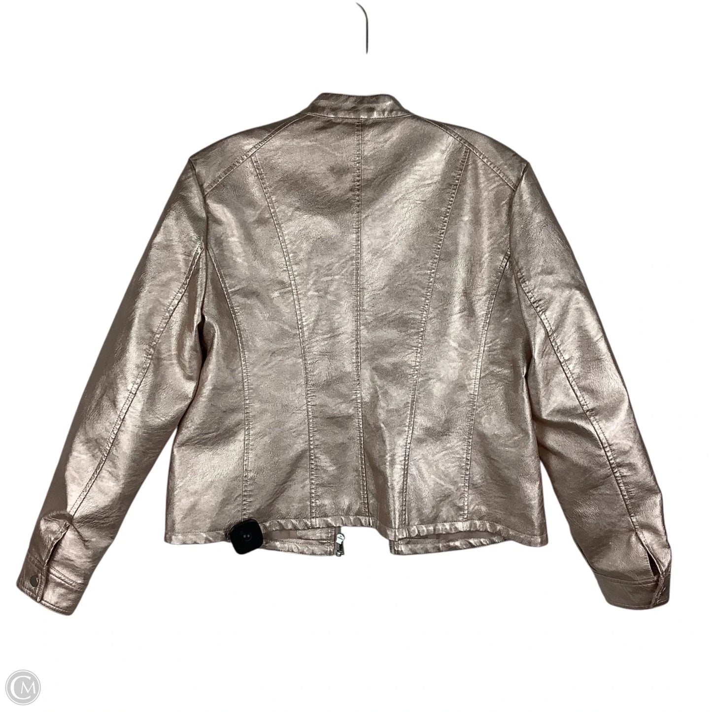 Jacket Moto By Baccini In Rose Gold, Size: L petite