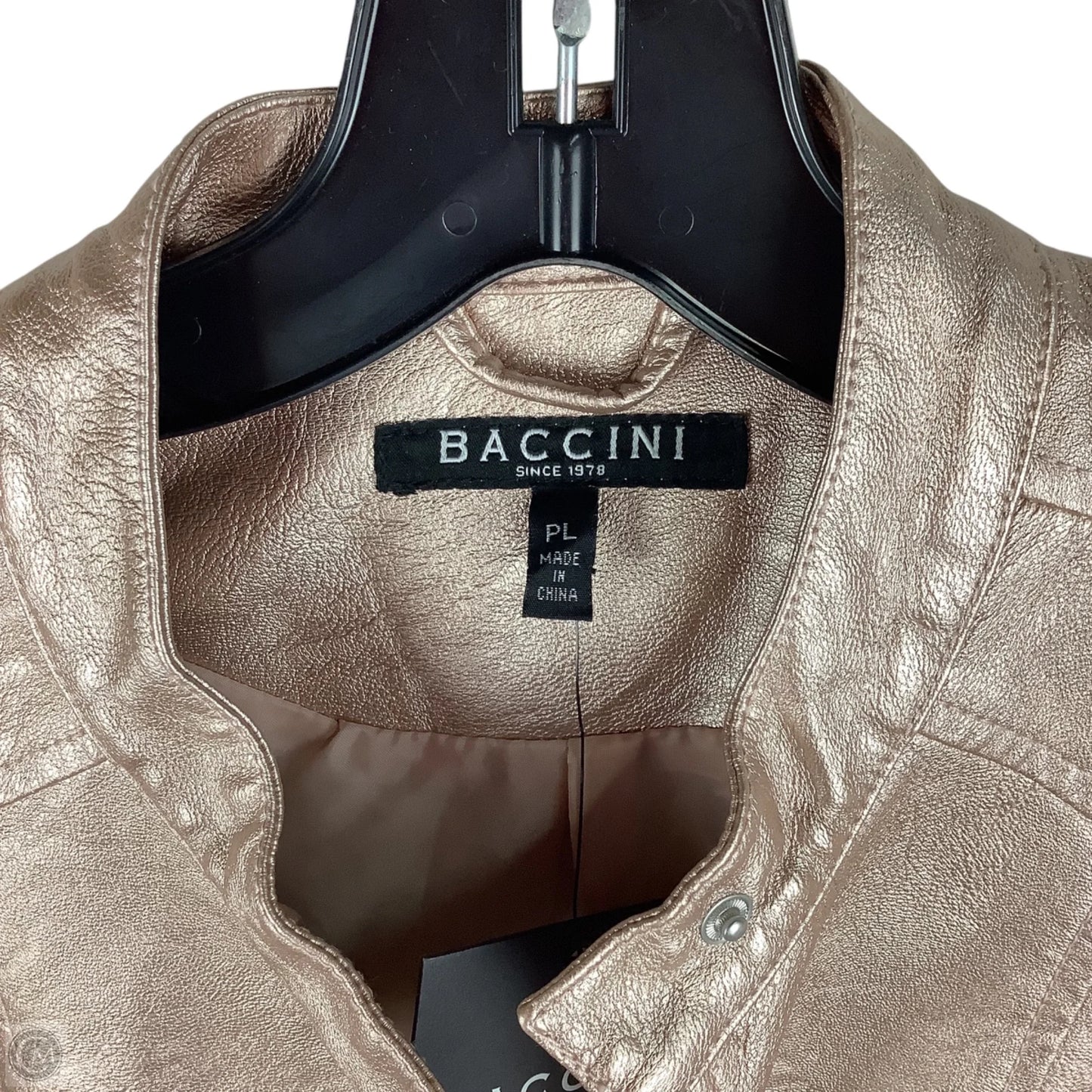 Jacket Moto By Baccini In Rose Gold, Size: L petite