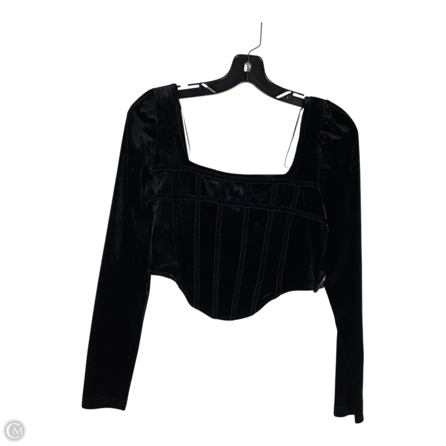 Top Long Sleeve By Vestique In Black, Size: M