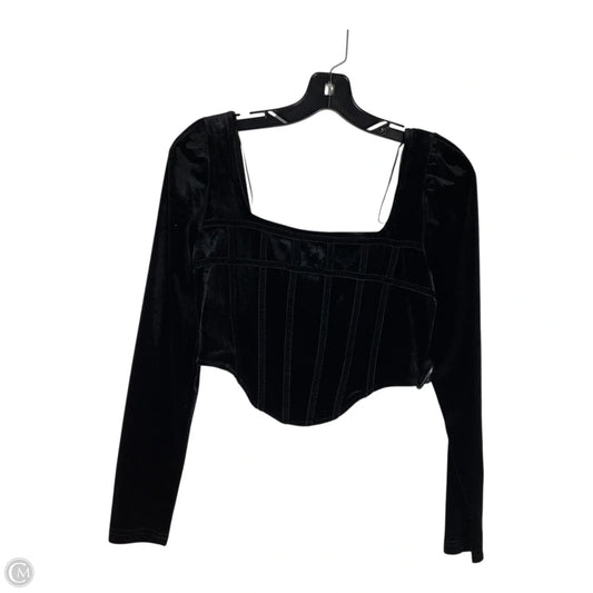 Top Long Sleeve By Vestique In Black, Size: M