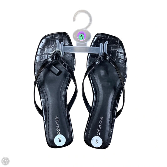 Sandals Flats By Calvin Klein In Black, Size: 9