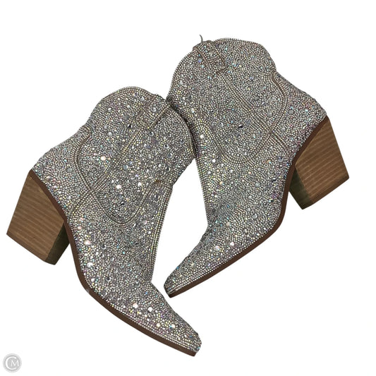 Boots Western By Betsey Johnson In Silver, Size: 7