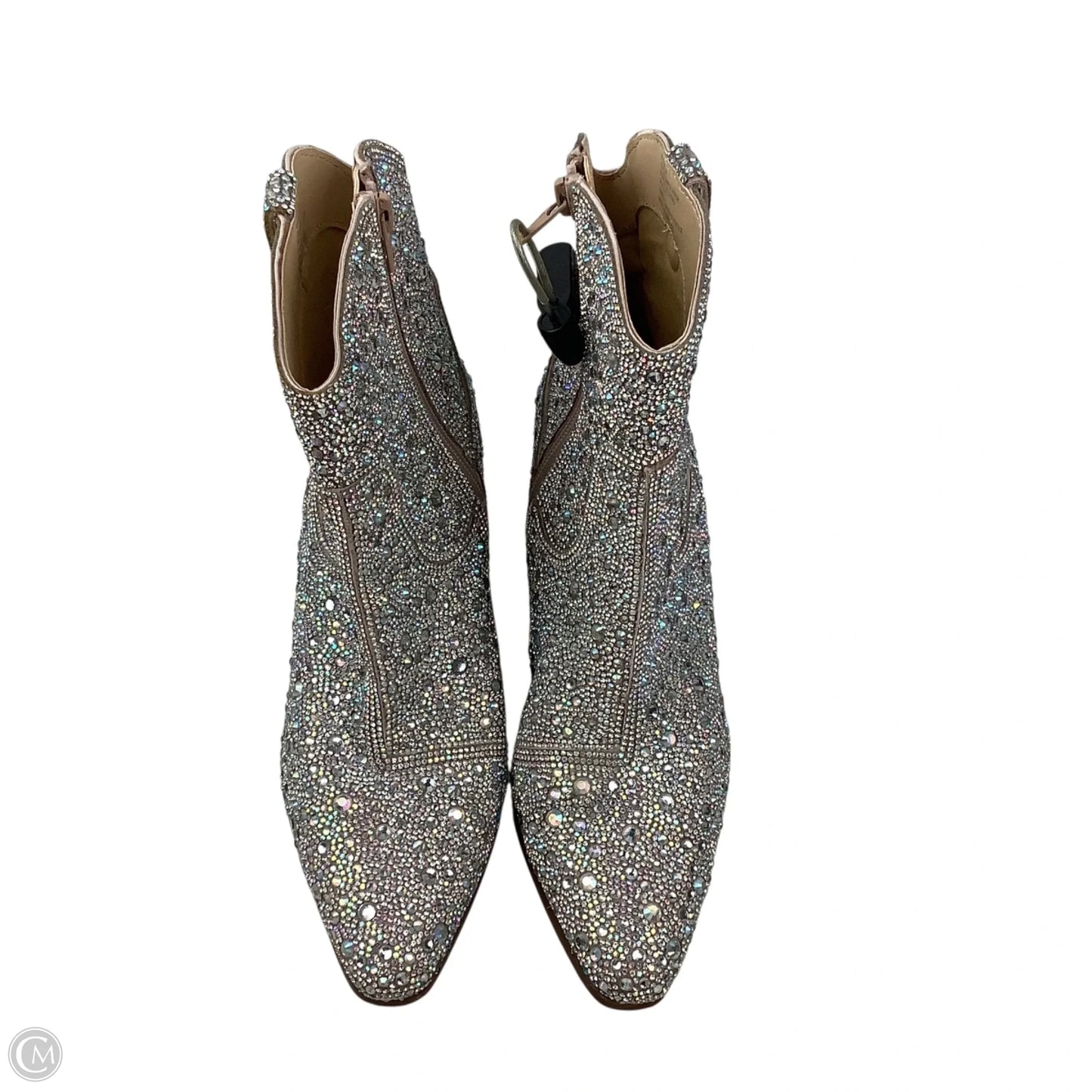 Boots Western By Betsey Johnson In Silver, Size: 7