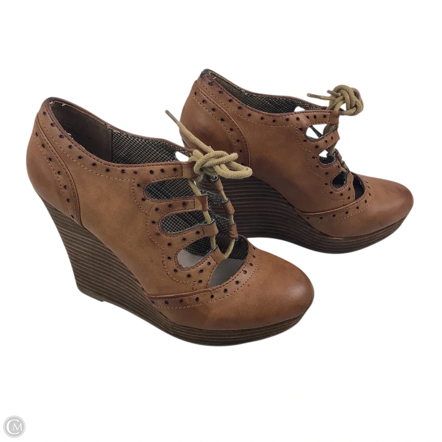 Shoes Heels Block By Restricted In Brown, Size: 6