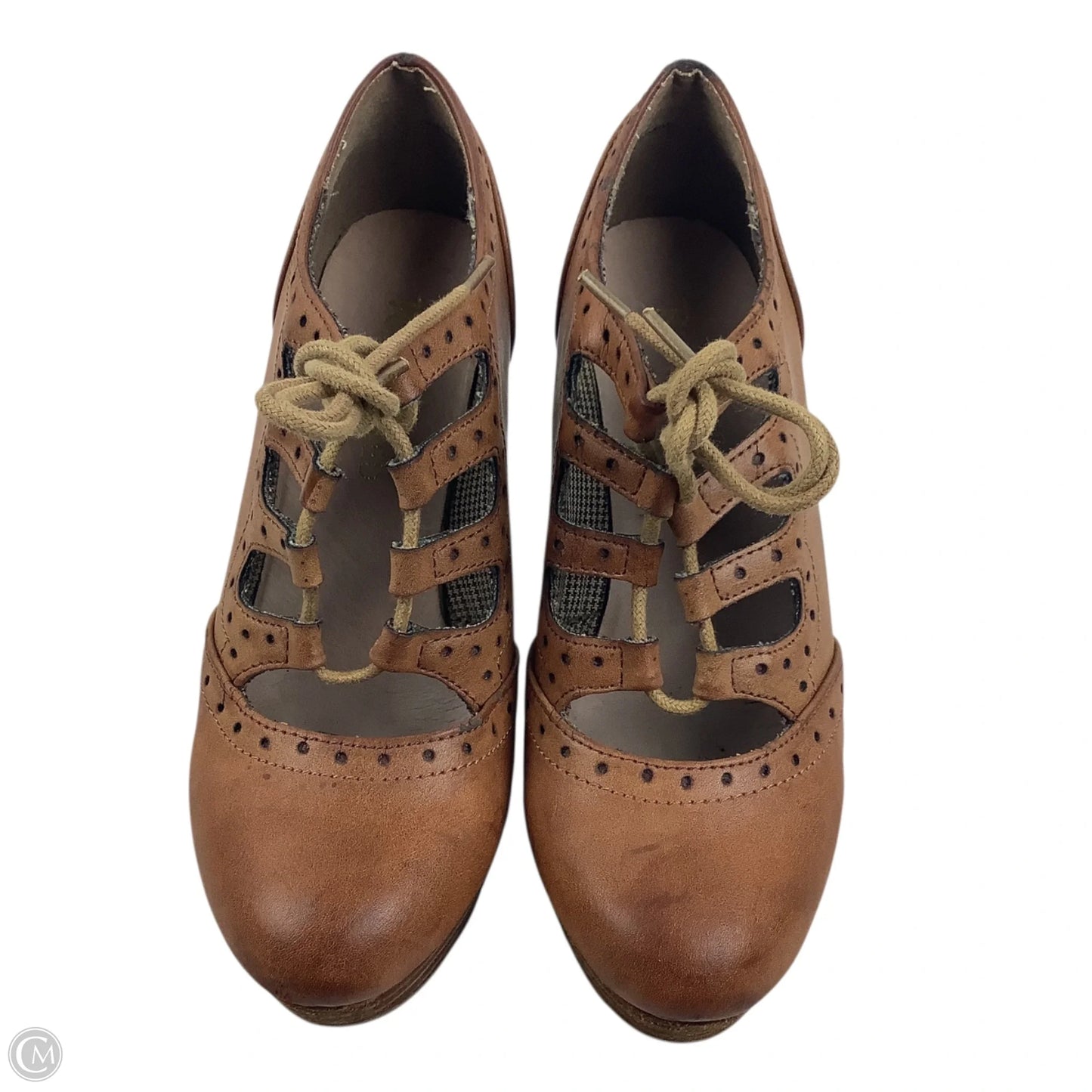 Shoes Heels Block By Restricted In Brown, Size: 6