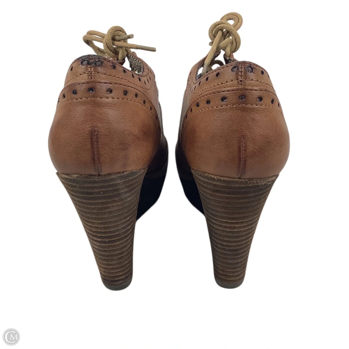 Shoes Heels Block By Restricted In Brown, Size: 6