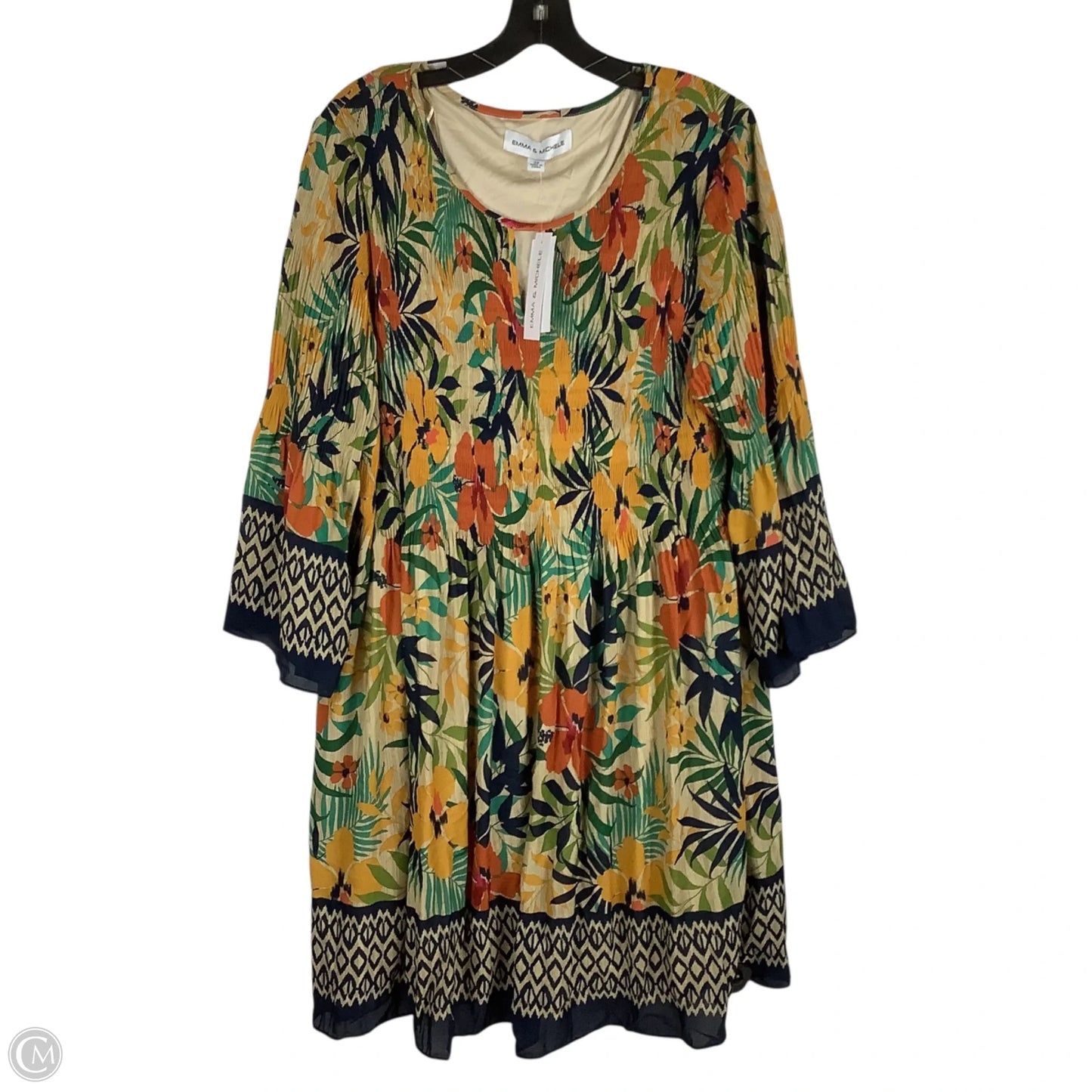 Dress Casual Midi By Emma And Michele In Floral Print, Size: 3x