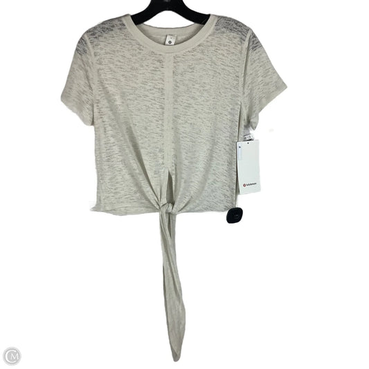 Athletic Top Short Sleeve By Lululemon In Cream, Size: 4