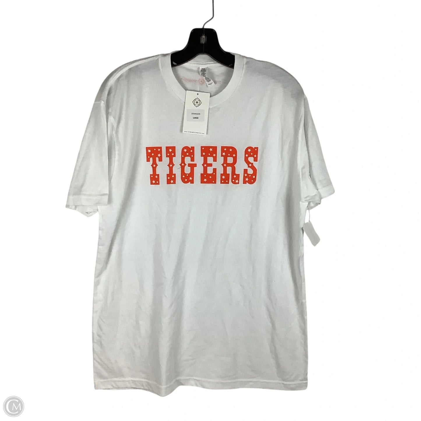 Top Short Sleeve By Cmc In Orange, Size: L