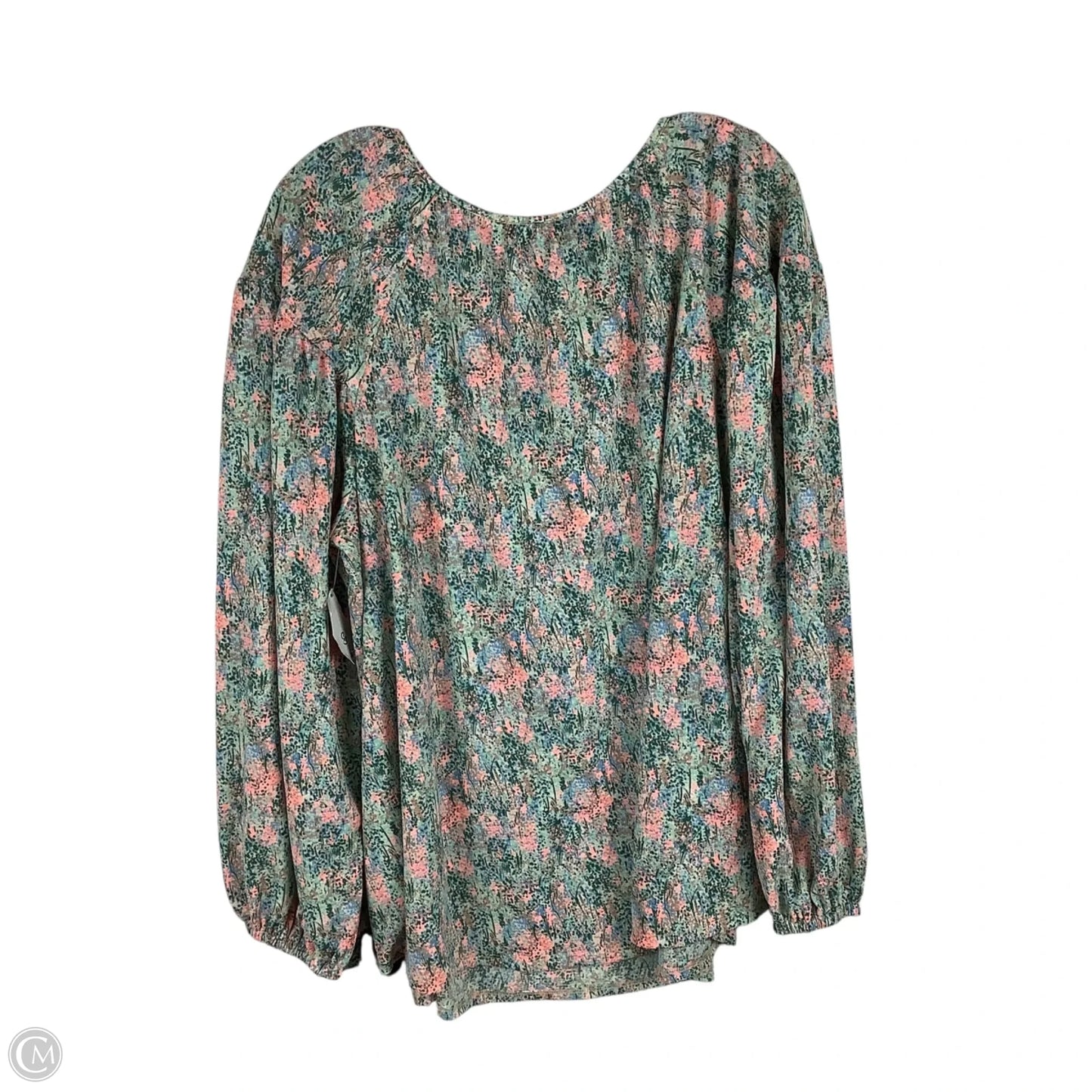 Top Long Sleeve By Ava & Viv In Floral Print, Size: 1x