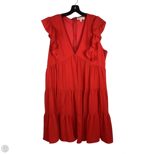Dress Casual Midi By She + Sky In Red, Size: 2x