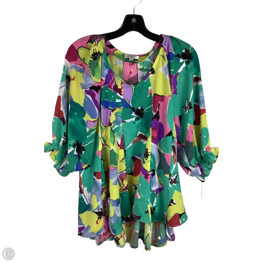 Top Short Sleeve By Umgee In Floral Print, Size: S