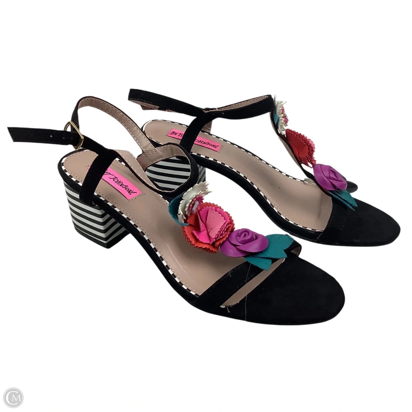 Shoes Heels Wedge By Betsey Johnson In Striped Pattern, Size: 7.5