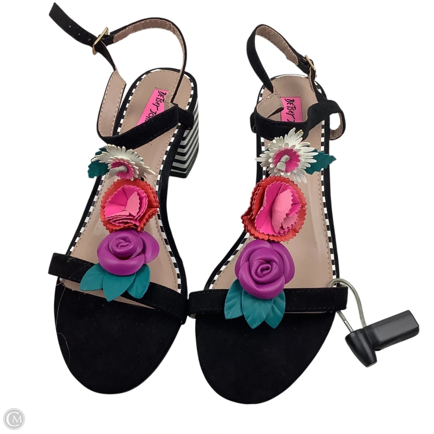 Shoes Heels Wedge By Betsey Johnson In Striped Pattern, Size: 7.5