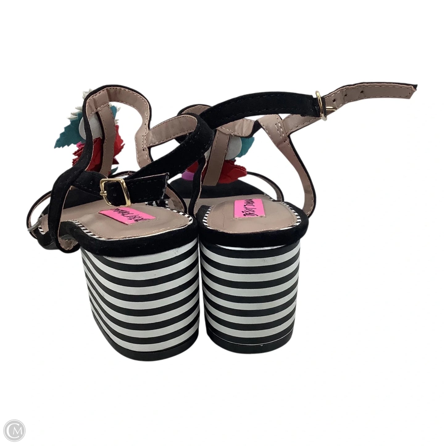 Shoes Heels Wedge By Betsey Johnson In Striped Pattern, Size: 7.5