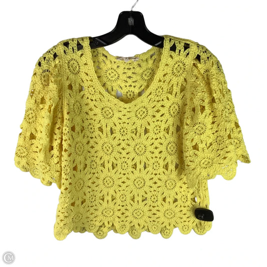 Top Short Sleeve By Solitaire In Yellow, Size: Xs