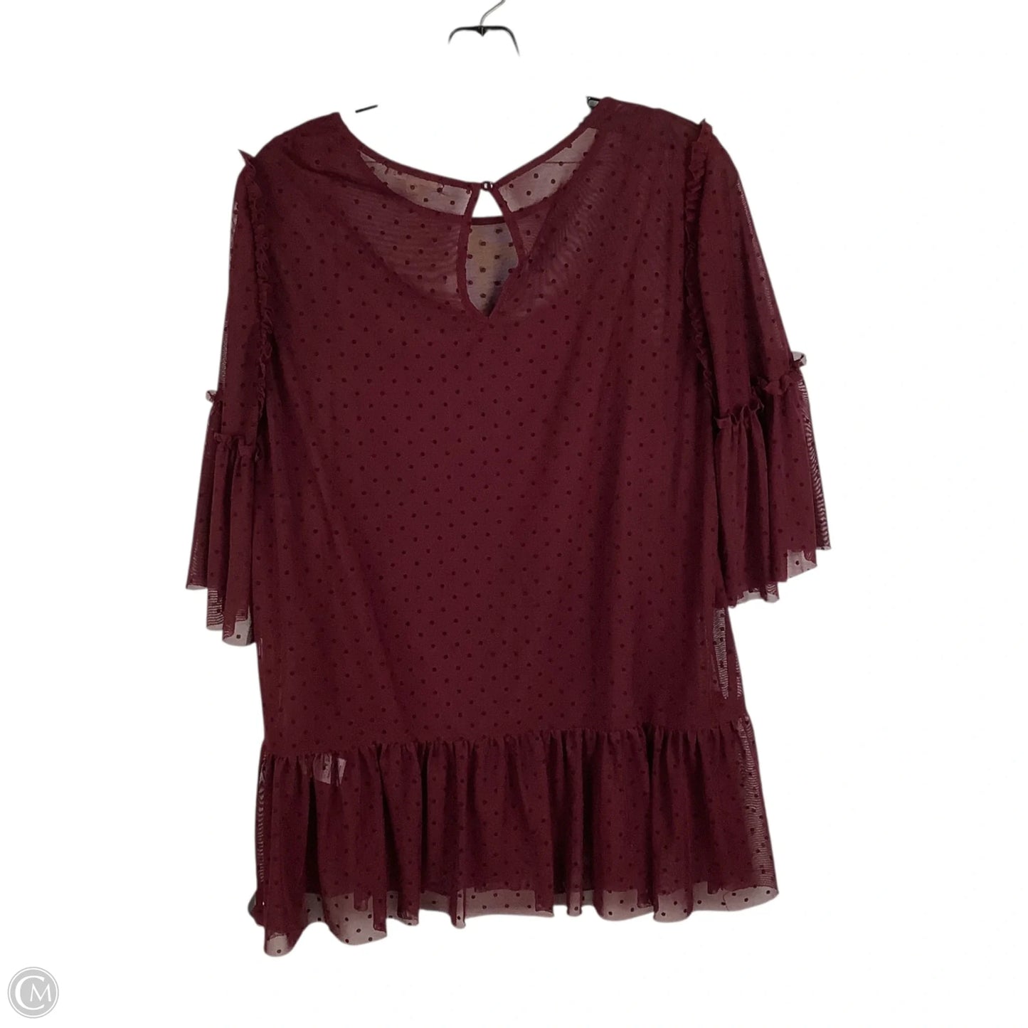 Top Long Sleeve By Pleione In Red, Size: M