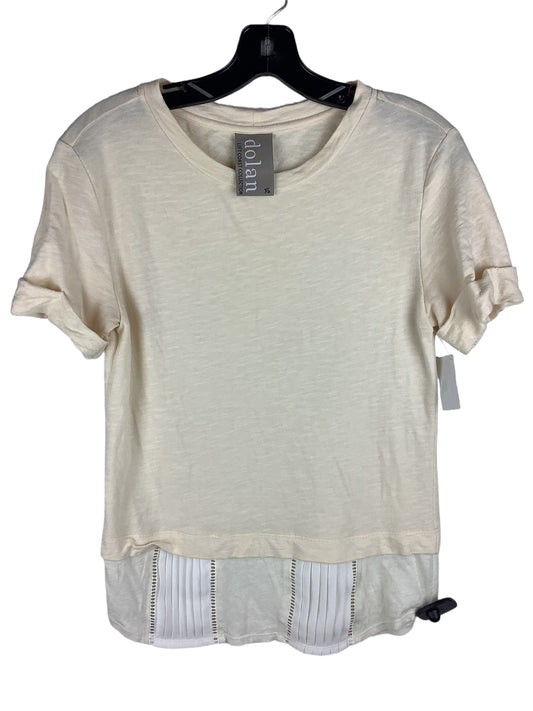 Cream Top Short Sleeve Dolan Left Coast, Size Xs