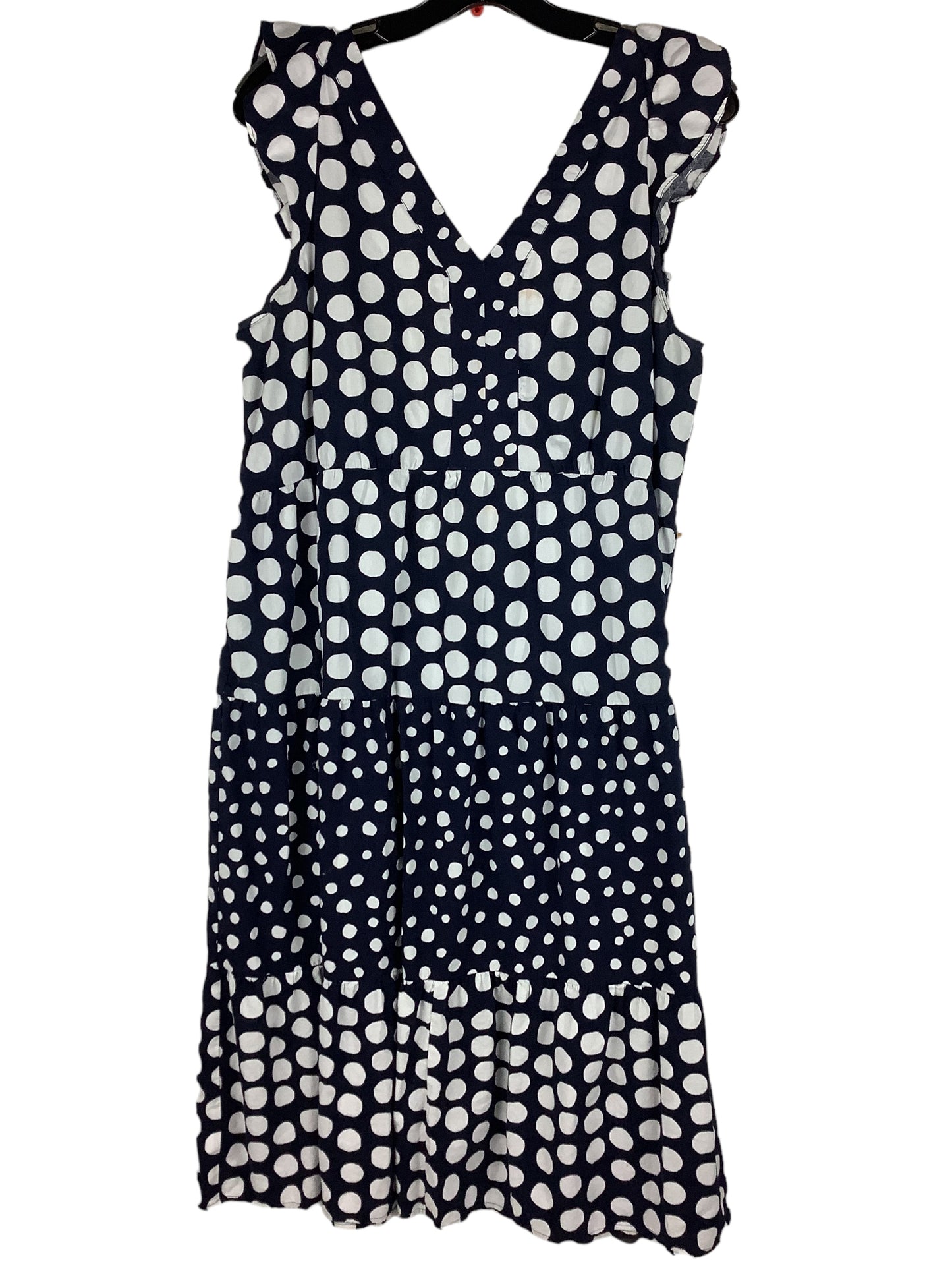 Dress Casual Midi By Loft In Polkadot Pattern, Size: L