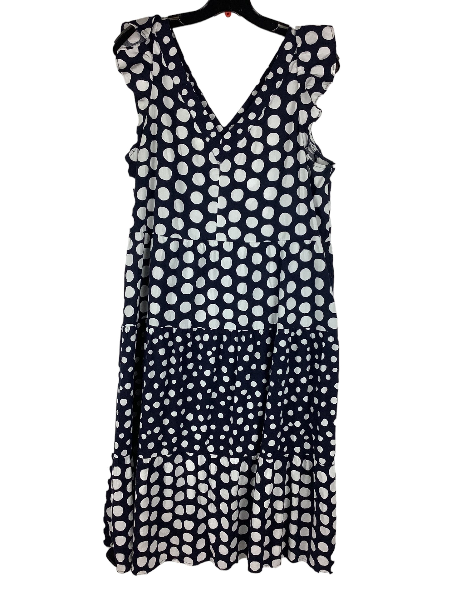 Dress Casual Midi By Loft In Polkadot Pattern, Size: L