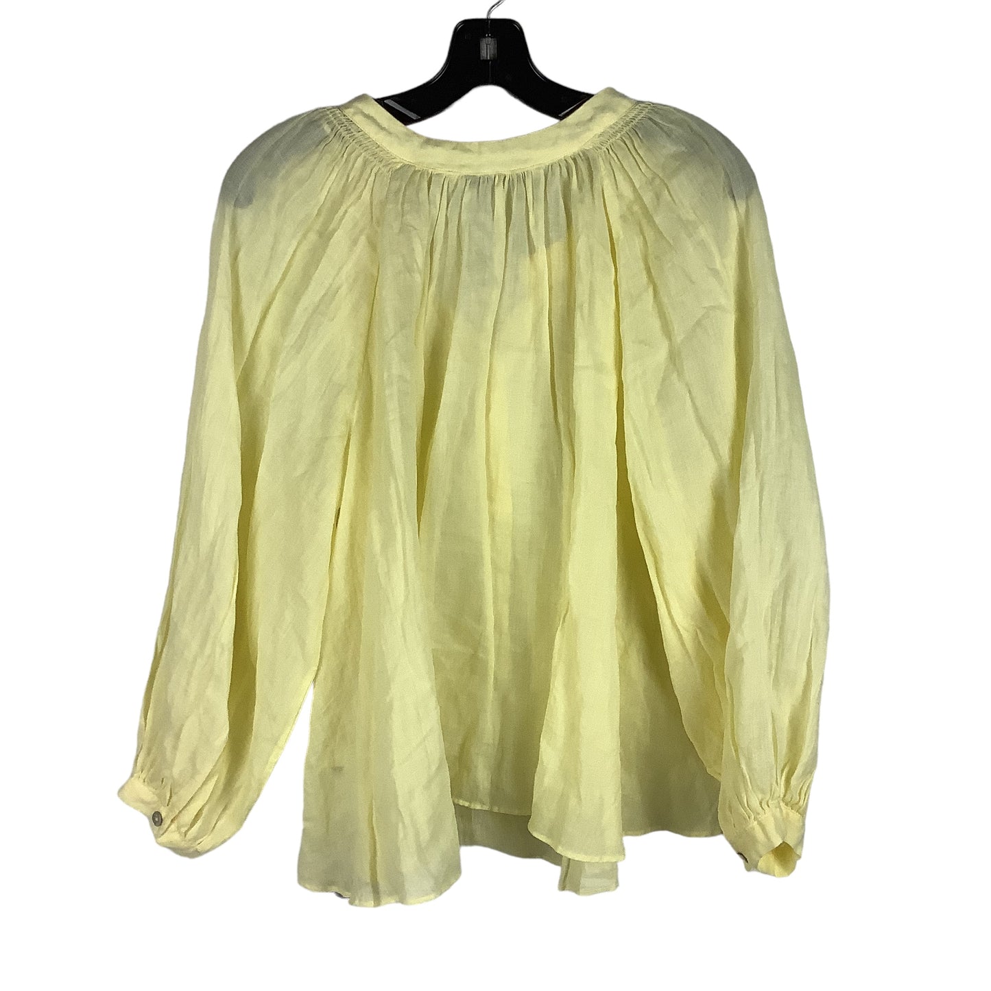 Top Long Sleeve By Zara In Yellow, Size: S